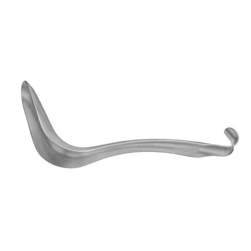 Glenner Hysterectomy Forceps, Jaws Curved Upward & To The Side, W/ Longitudinal Serrations & Single Tooth, 8 1/4" (21.0 Cm), Curved To The Right